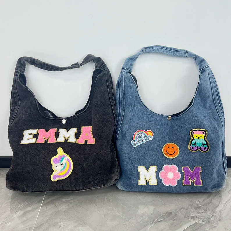 Personalized Custom Denim Tote Beach Bag