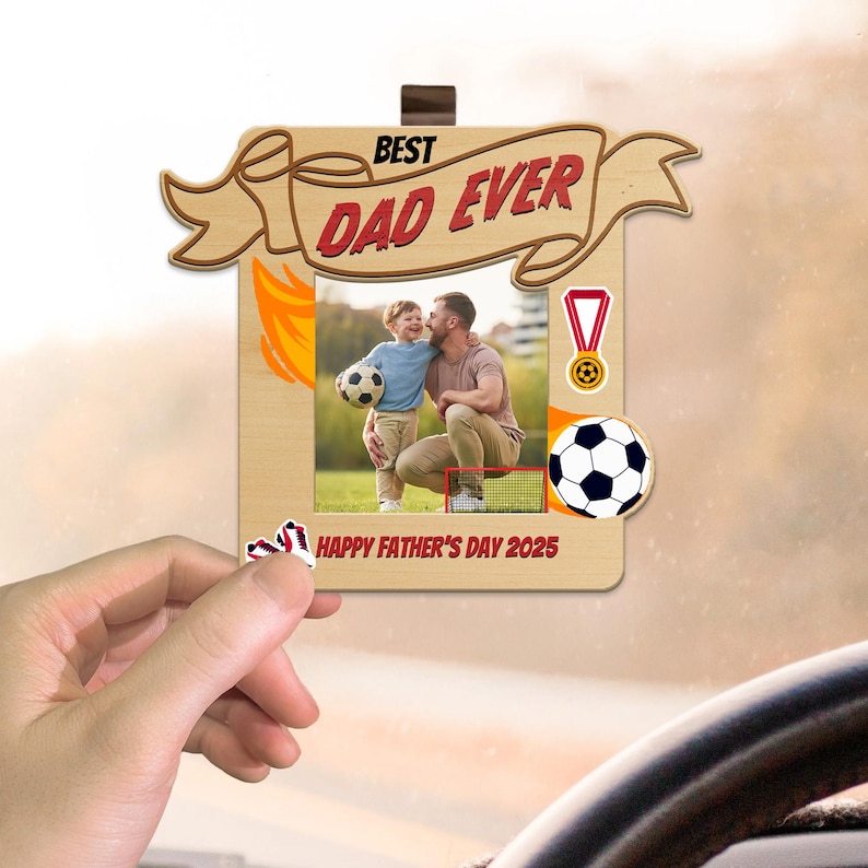 Custom Sun Visor Clip, Photo Car Visor Clip, Personalized Photo Car Decoration, Polaroid Photo for Car, Father's Day Gift, Grandpa