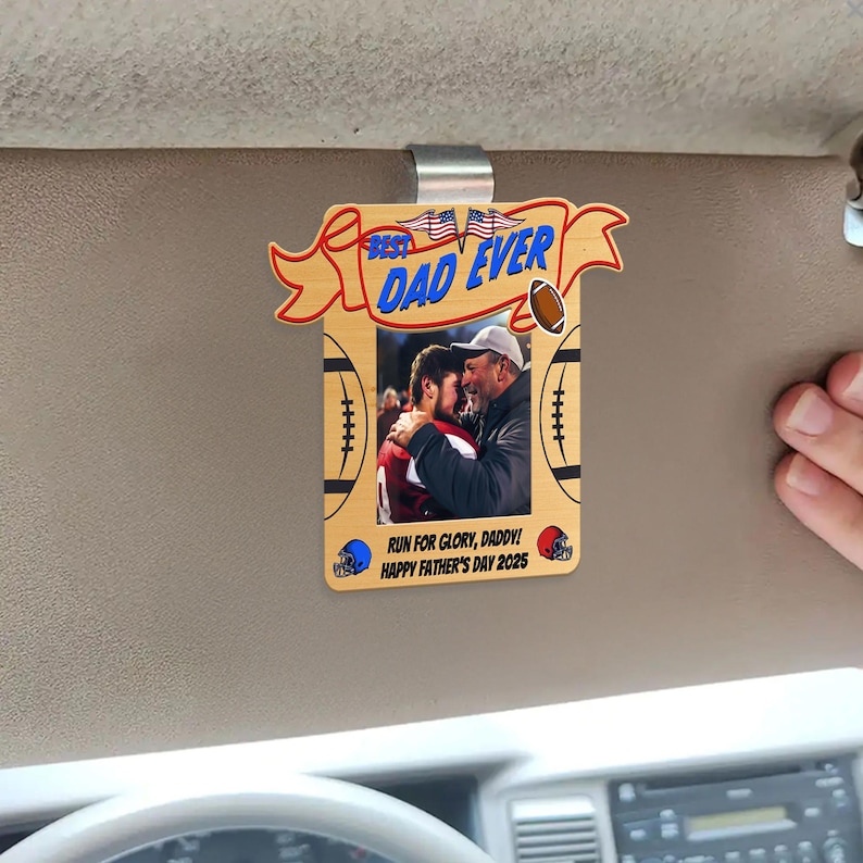 Custom Sun Visor Clip, Photo Car Visor Clip, Personalized Photo Car Decoration, Polaroid Photo for Car, Father's Day Gift, Grandpa