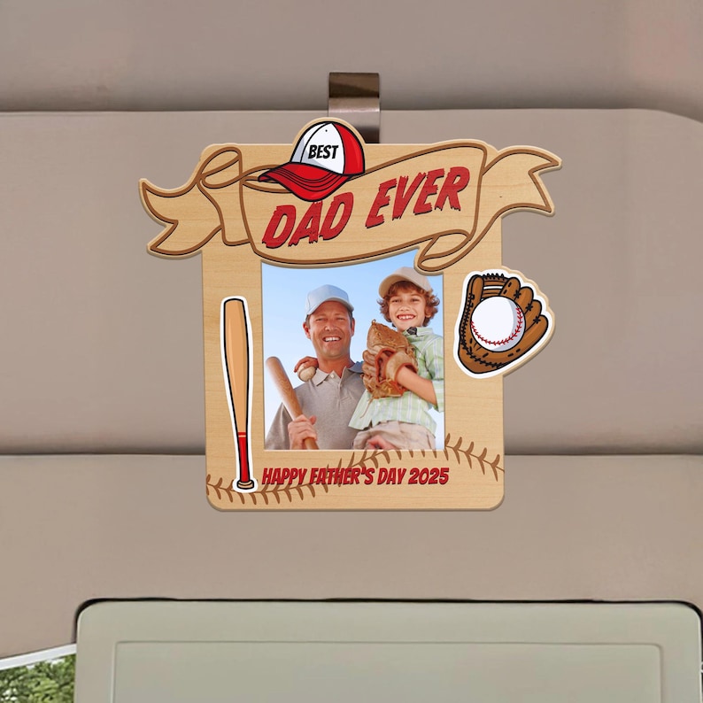 Custom Sun Visor Clip, Photo Car Visor Clip, Personalized Photo Car Decoration, Polaroid Photo for Car, Father's Day Gift, Grandpa