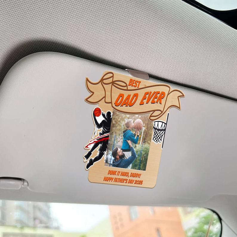 Custom Sun Visor Clip, Photo Car Visor Clip, Personalized Photo Car Decoration, Polaroid Photo for Car, Father's Day Gift, Grandpa