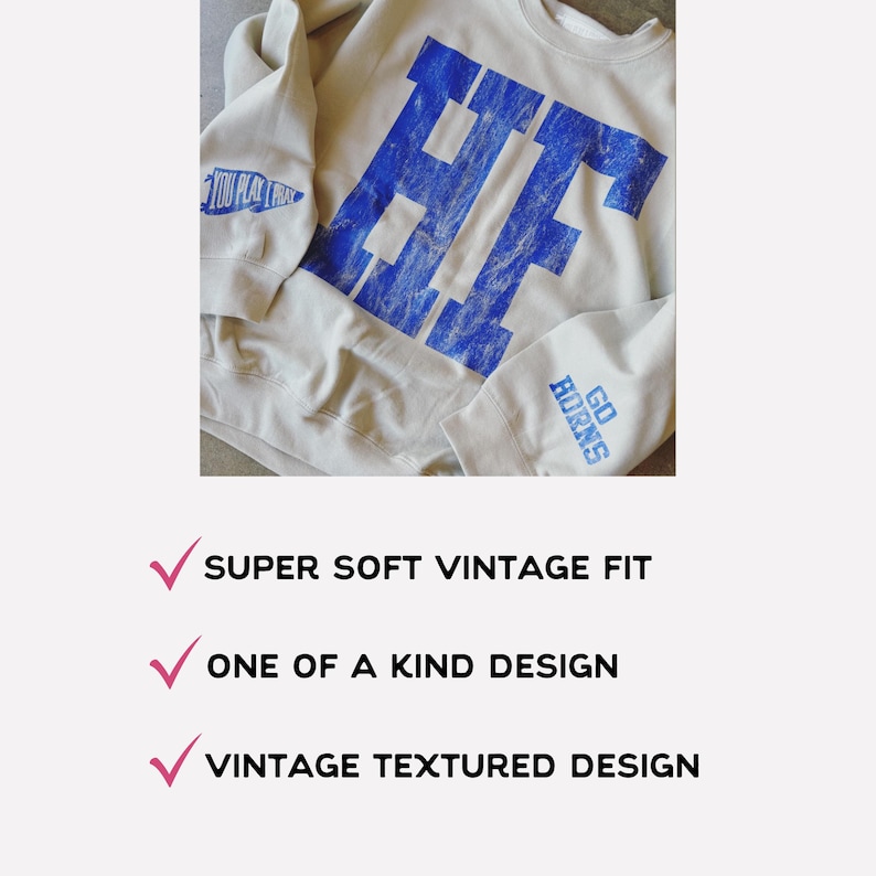 Custom Varsity Number or Letter Sweatshirt, Distressed Block Prin Personalized Crewneck, Team Birthday or City Sweater, Vintage Team Sweater