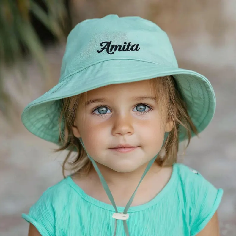 Personalized Cute Embroidered Name Summer Bucket Hat
