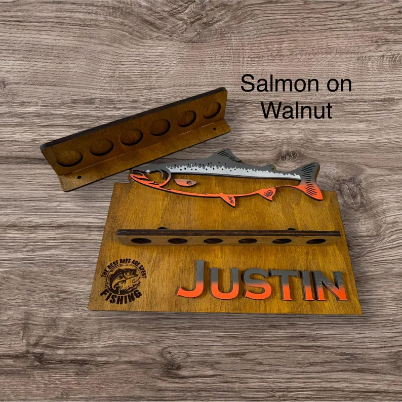 Fishing Rod Holder Personalized Wall Mount