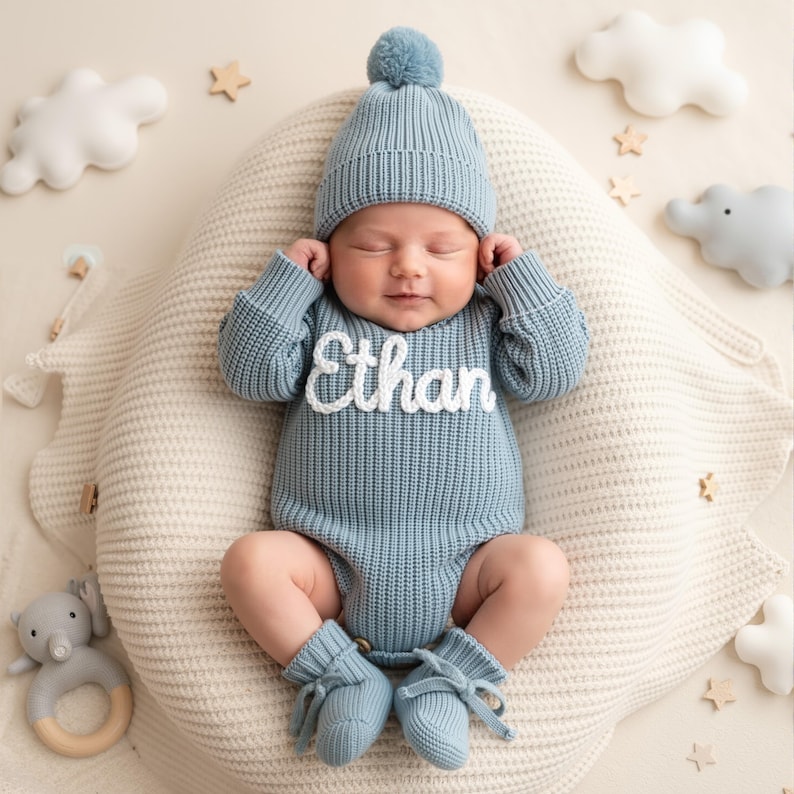 Personalized Embroidery Name Baby Romper Set