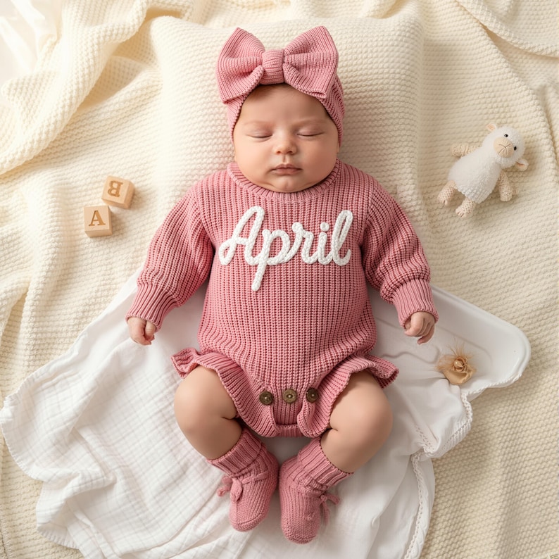 Personalized Embroidery Name Baby Romper Set