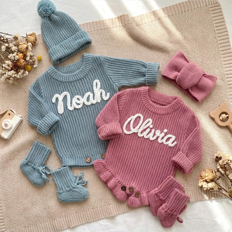 Personalized Embroidery Name Baby Romper Set