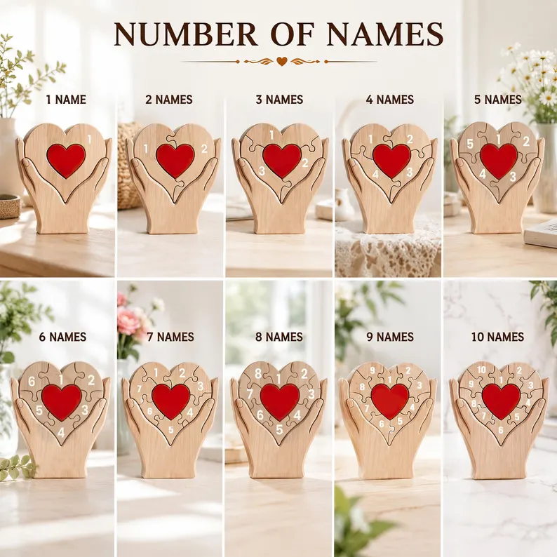Personalized Sisters & Besties Wooden Heart Puzzle Photo Keepsake