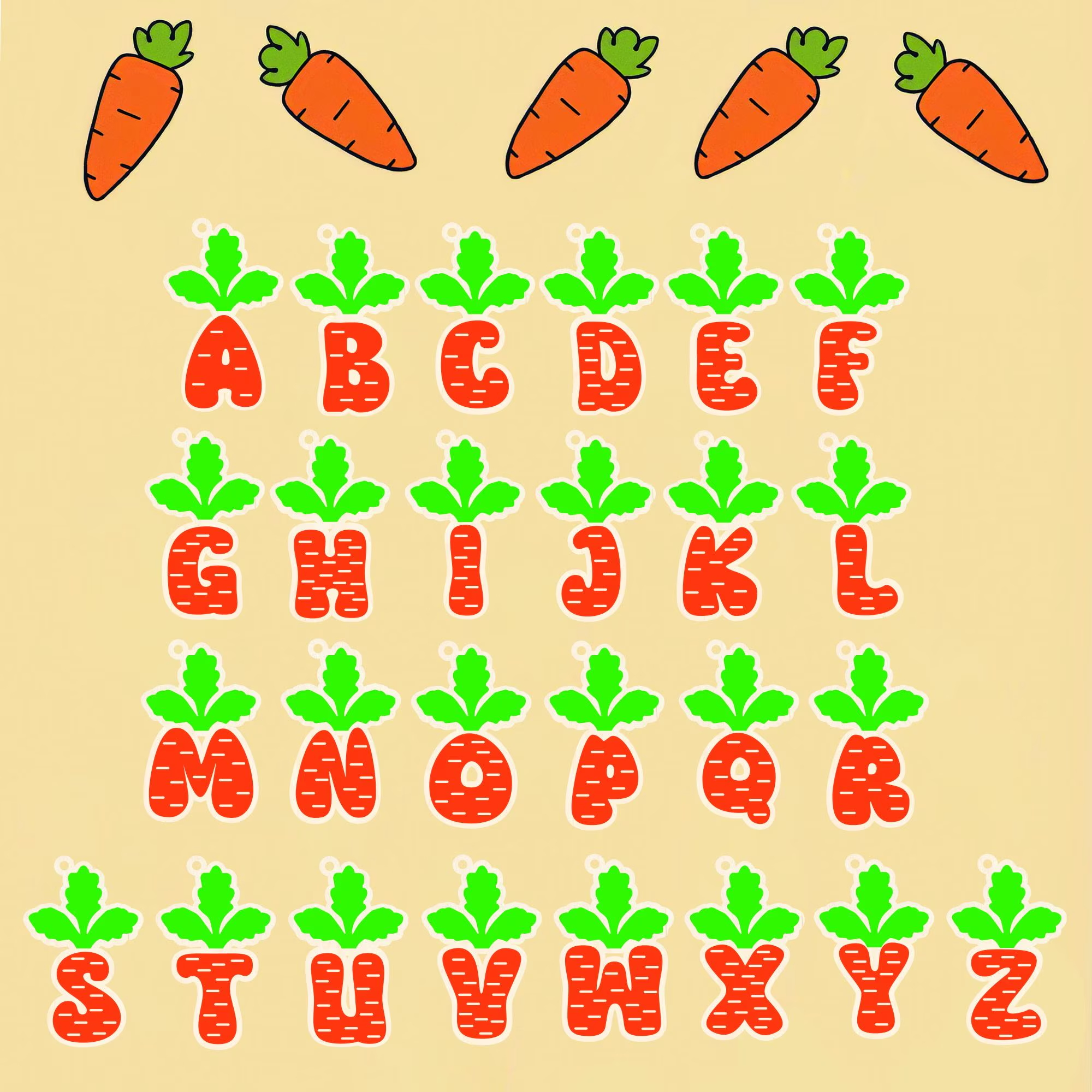 Personalized Carrot Easter Basket Tags, Custom Initial Carrot ornament, Easter Name tags for Grandkids Grandchildren, Custom Carrot Tag