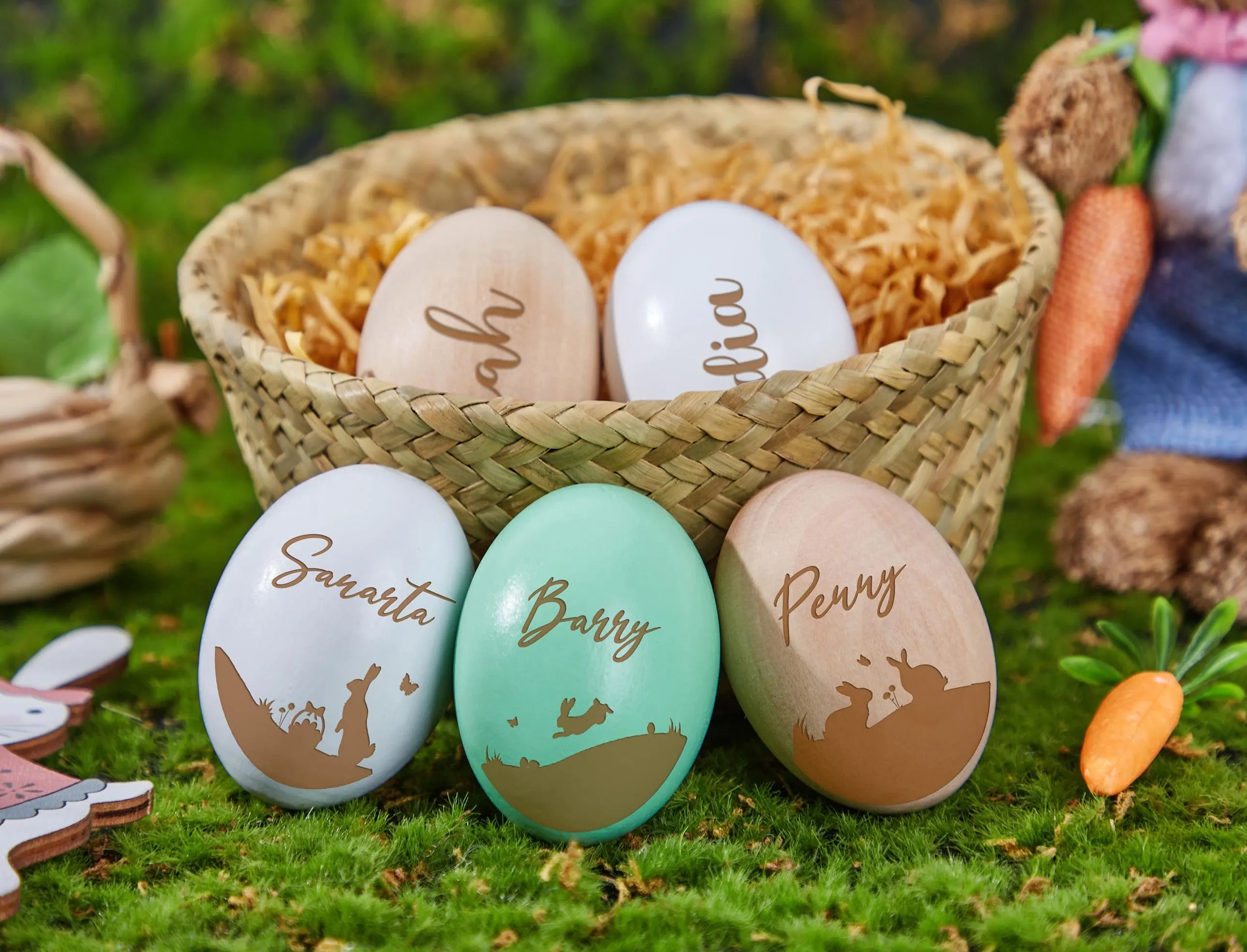 Custom Easter egg,Easter Basket Stuffers for Kids,Engraved Wood Easter Egg,Kids Custom Easter Egg,Egg Hunt,Easter Decorations,Easter Gift