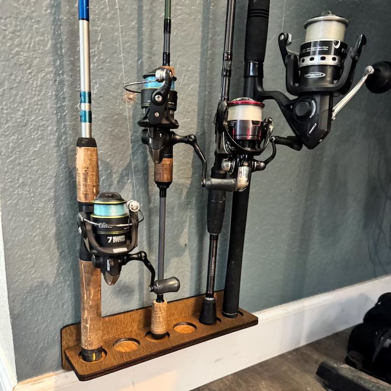 Fishing Rod Holder Personalized Wall Mount