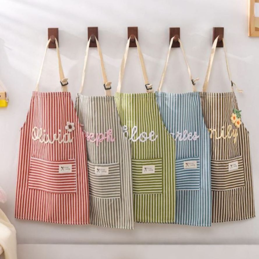 Personalize Crochet Embroidered Cooking Apron for Kids & Adult with name, perfect for cooking, gardening, painting, crafting 