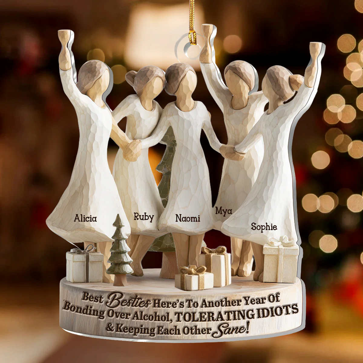 We'll Be Friends Until We're Old And Senile Acrylic Ornament, Friendship Gift For Friends
