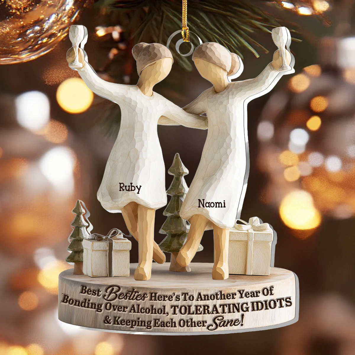 We'll Be Friends Until We're Old And Senile Acrylic Ornament, Friendship Gift For Friends