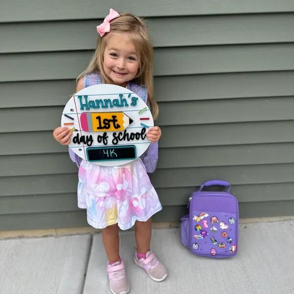 Personalized First/100th/Last Day of School Interchangeable Back to School Sign Prop For Kids Gift Ideas