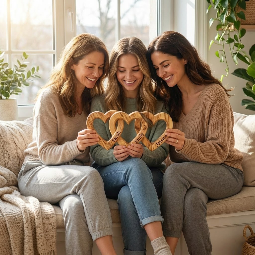 Personalized Interlocking Hearts - Celebrates Friendships Sisters