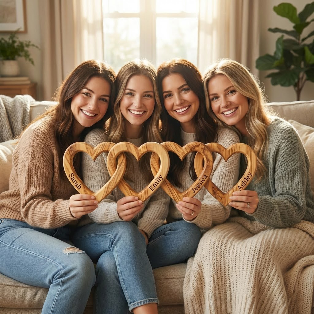 Personalized Interlocking Hearts - Celebrates Friendships Sisters