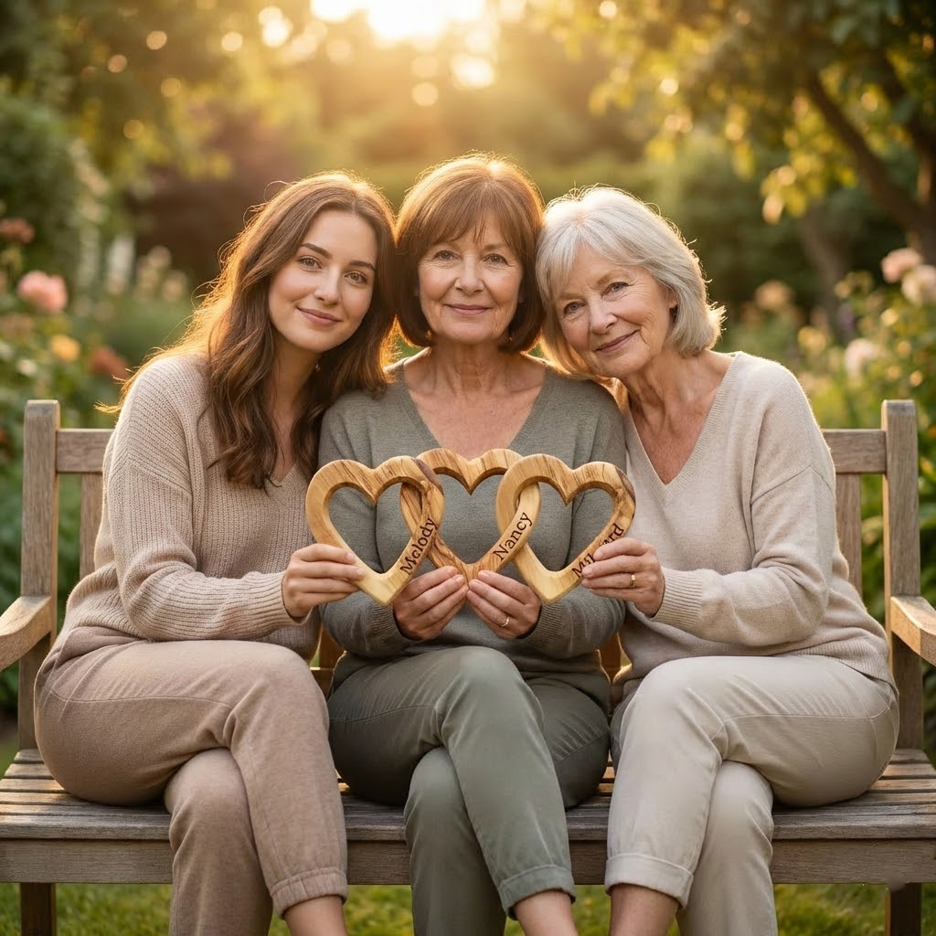 Personalized Interlocking Hearts - Celebrates Friendships Sisters