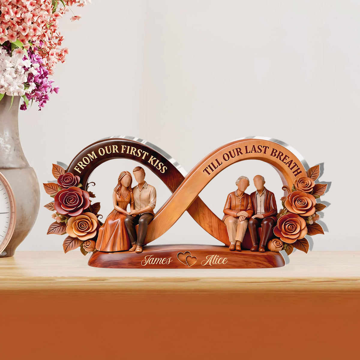 From Our First Kiss Till Our Last Breath - Personalized Custom Plaque