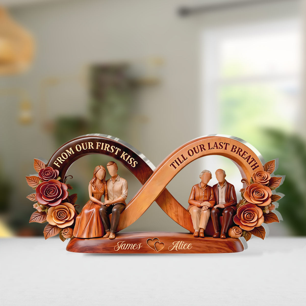 From Our First Kiss Till Our Last Breath - Personalized Custom Plaque