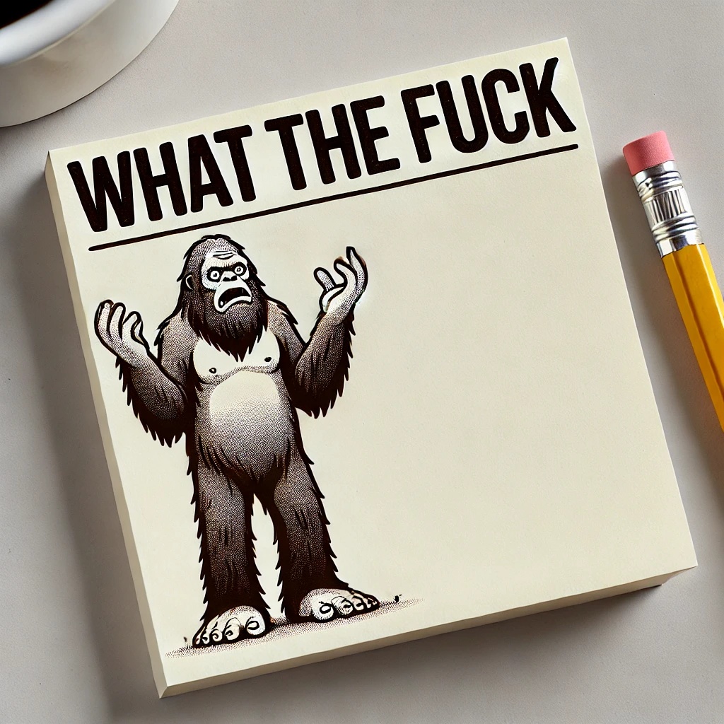 🦶🗯️ Bigfoot’s Brutal Sticky Notes – For When Words Fail But Rage Prevails