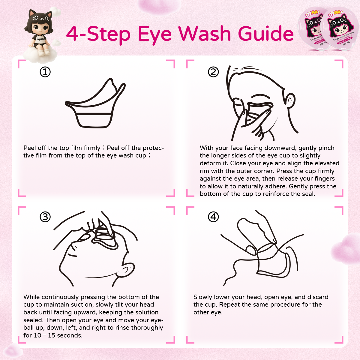 Beacolors Disposable Eye Wash Solution 10ml × 10 Vials