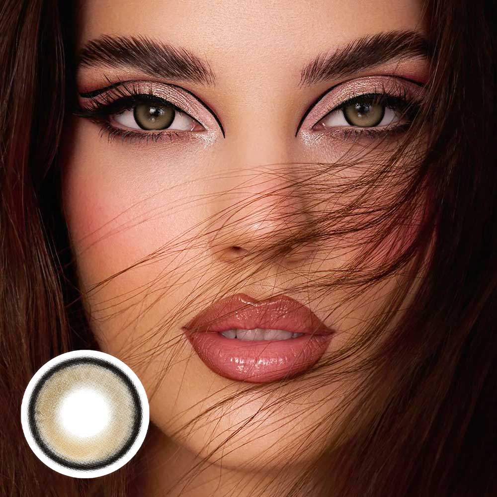 【New】【Prescription】Beacolors Bubble Brown Colored contact lenses -BEACOLORS