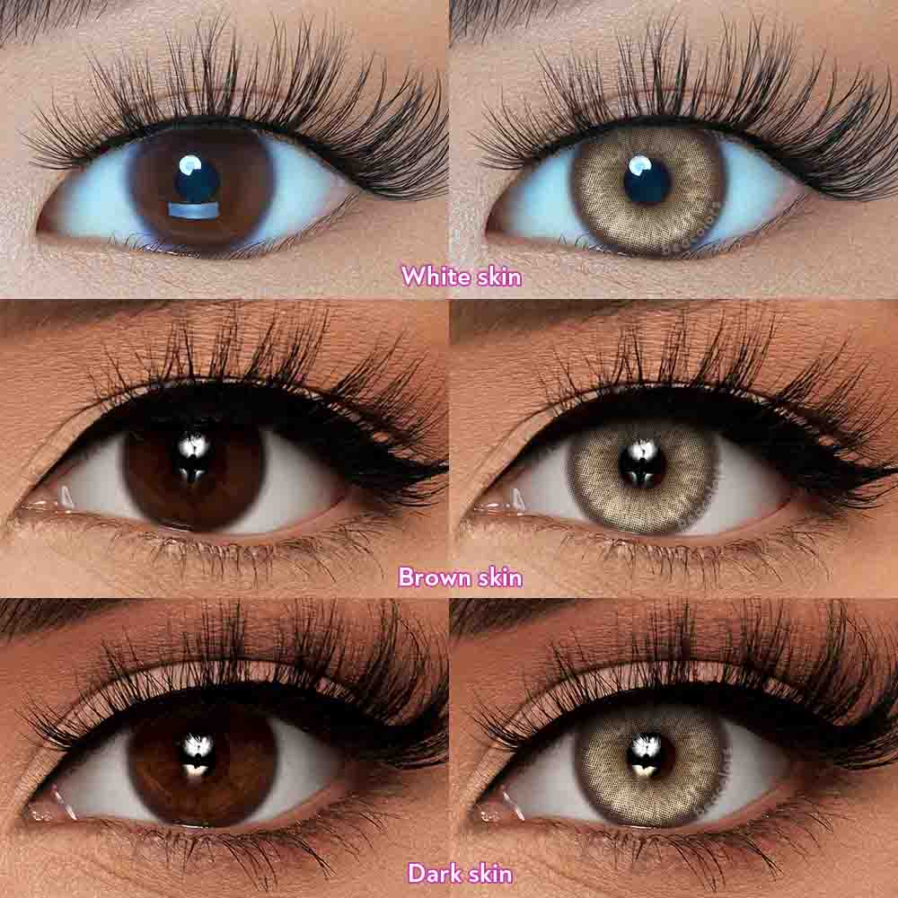 【New】1 Day 2 Pcs | Beacolors Nagini Brown Prescription Trial  Colored contact lenses -BEACOLORS