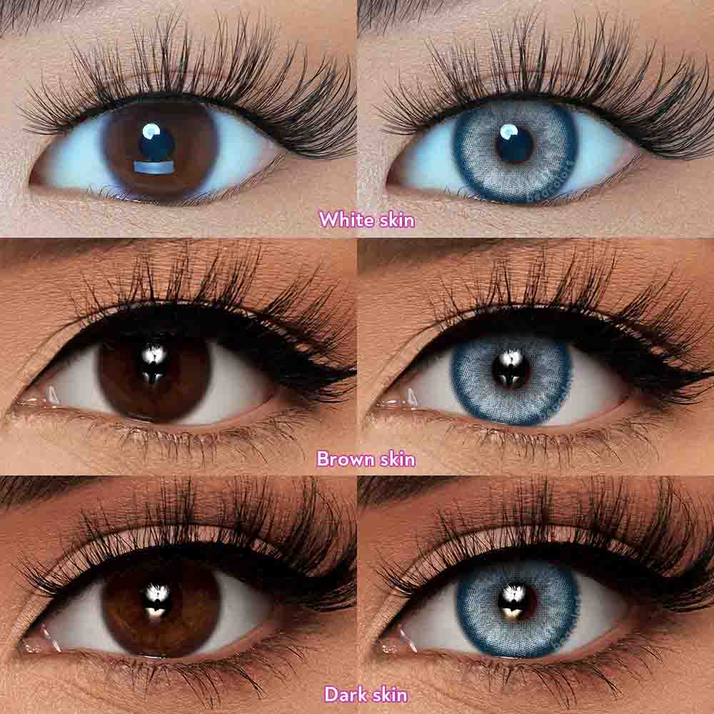 【New】1 Day 2 Pcs | Beacolors Nagini Blue Prescription Trial  Colored contact lenses -BEACOLORS