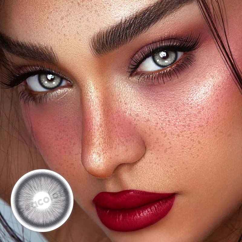 【New】1 Day 2 Pcs | Beacolors Nagini Gray Prescription Trial  Colored contact lenses -BEACOLORS