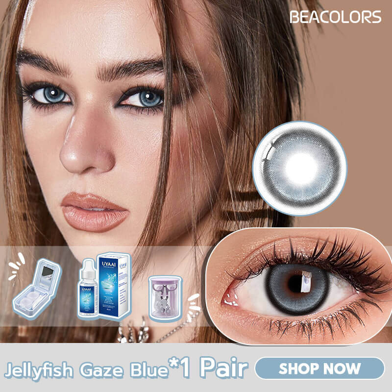 1 Pair Of Jellyfish Gaze Blue Contacts Sets Colored contact lenses -Shop Now!