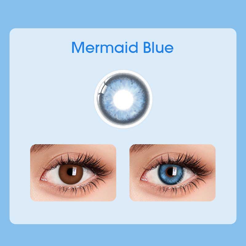【New】【Prescription】Beacolors Mermaid Blue Colored contact lenses -BEACOLORS