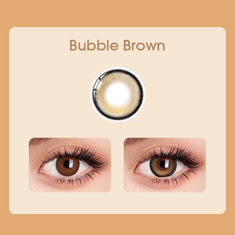【New】【Prescription】Beacolors Bubble Brown Colored contact lenses -BEACOLORS