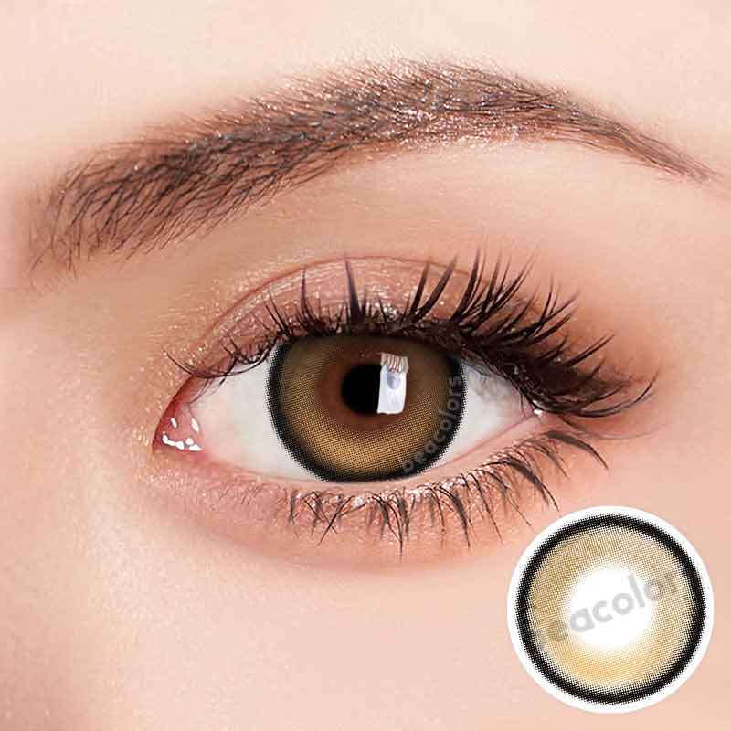【New】【Prescription】Beacolors Bubble Brown Colored contact lenses -BEACOLORS