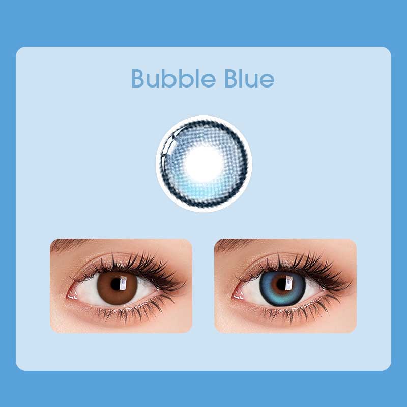 【New】【Prescription】Beacolors Bubble Blue Colored contact lenses -BEACOLORS