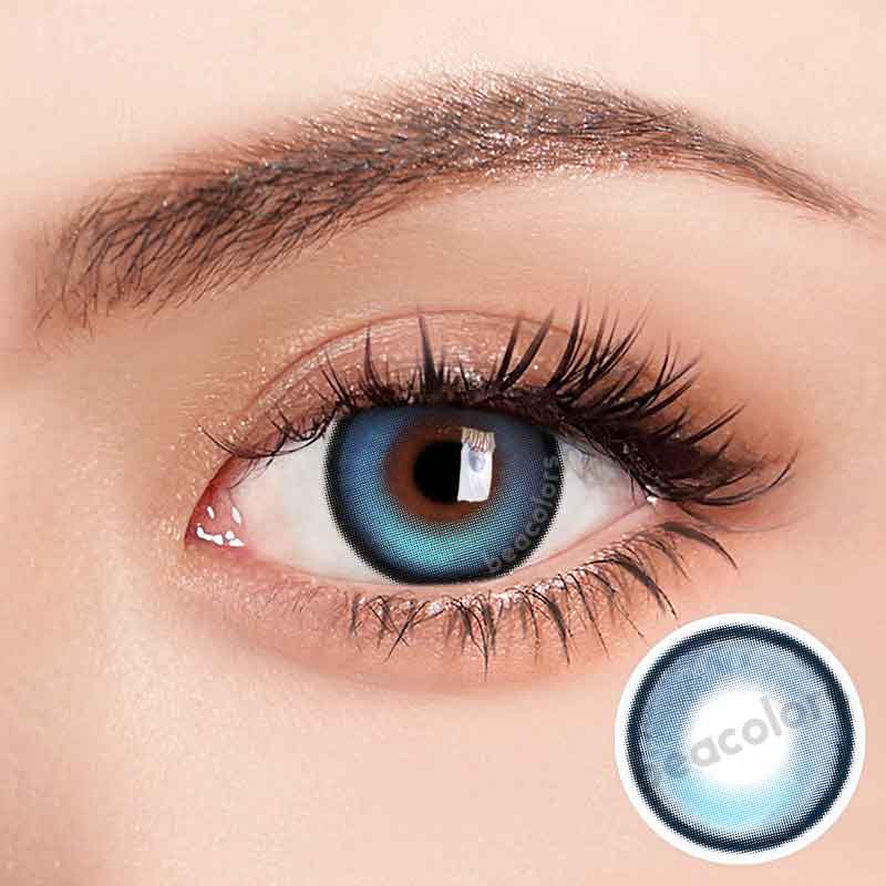 【New】【Prescription】Beacolors Bubble Blue Colored contact lenses -BEACOLORS
