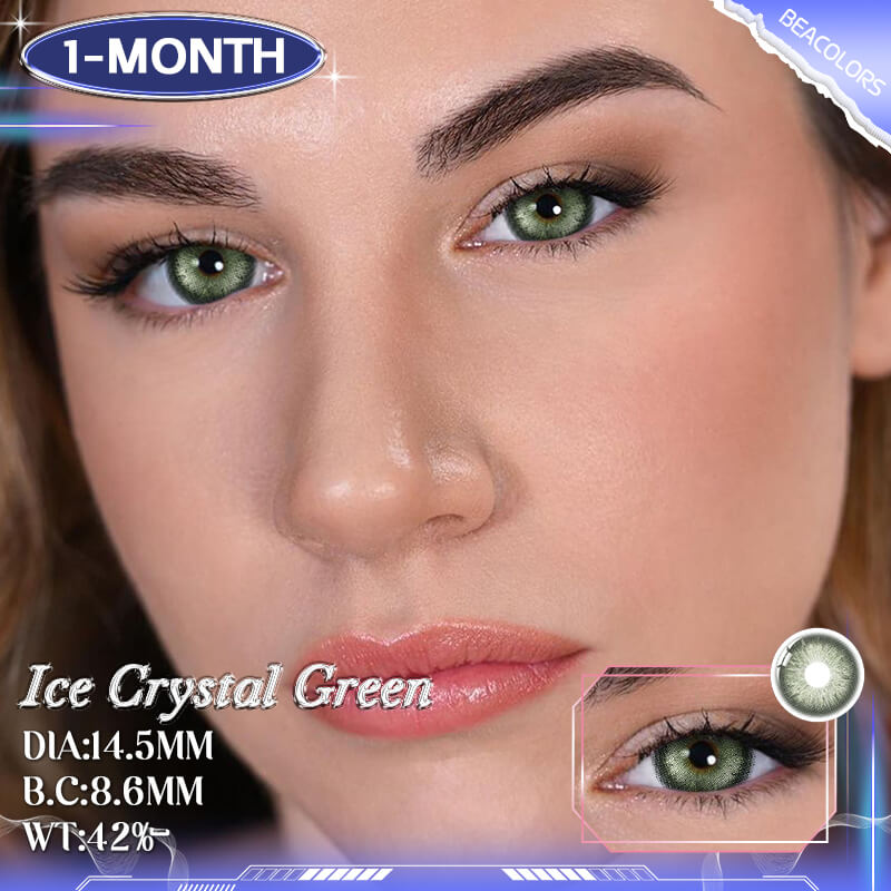 1-Month*Ice Crystal Green Colored contact lenses -Shop Now!