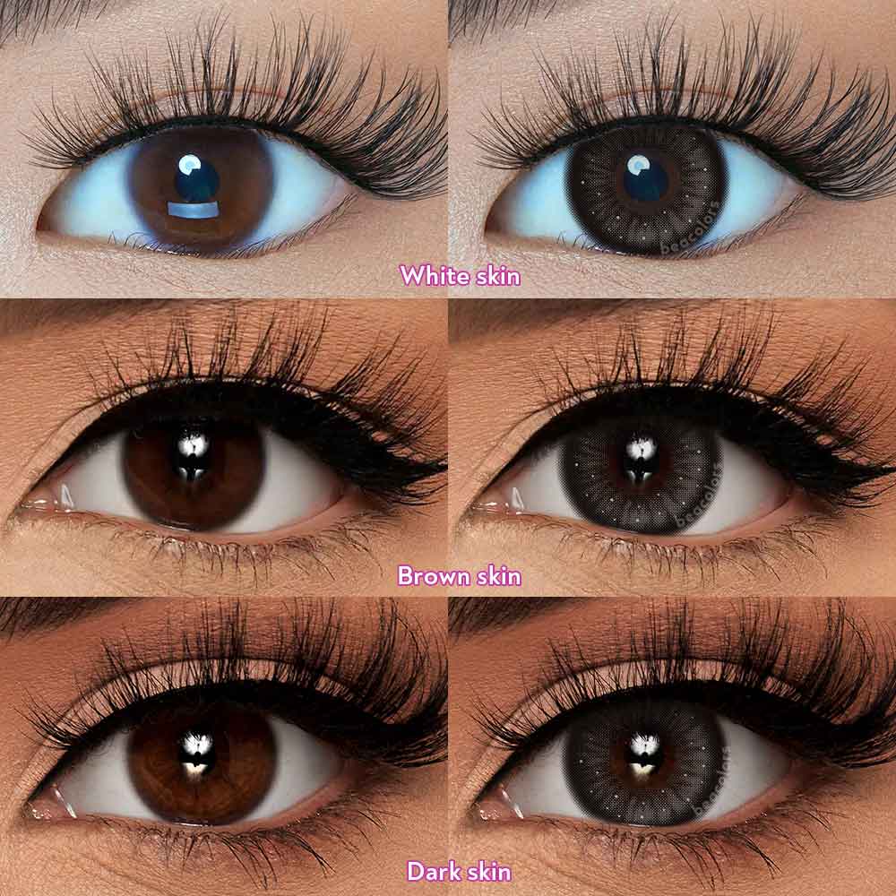 【New】【Prescription】Beacolors Thai Tea Black Colored contact lenses -BEACOLORS