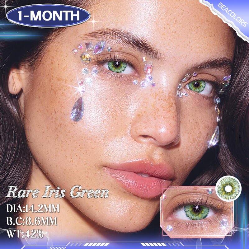 1-Month*Rare Iris Green Colored contact lenses -Shop Now!