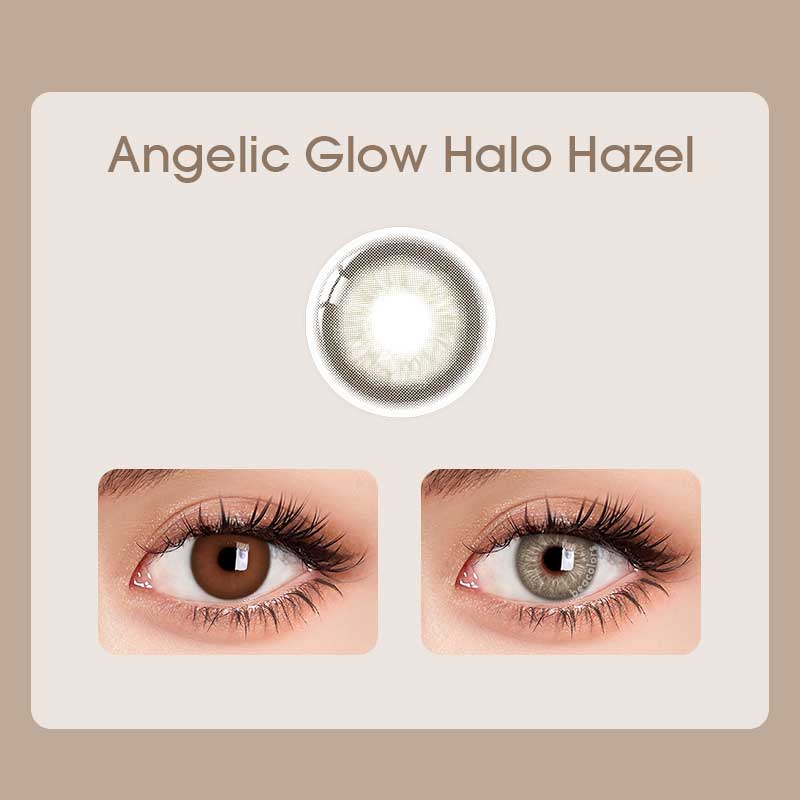 【New】Beacolors Angelic Glow Halo Hazel Colored contact lenses -BEACOLORS