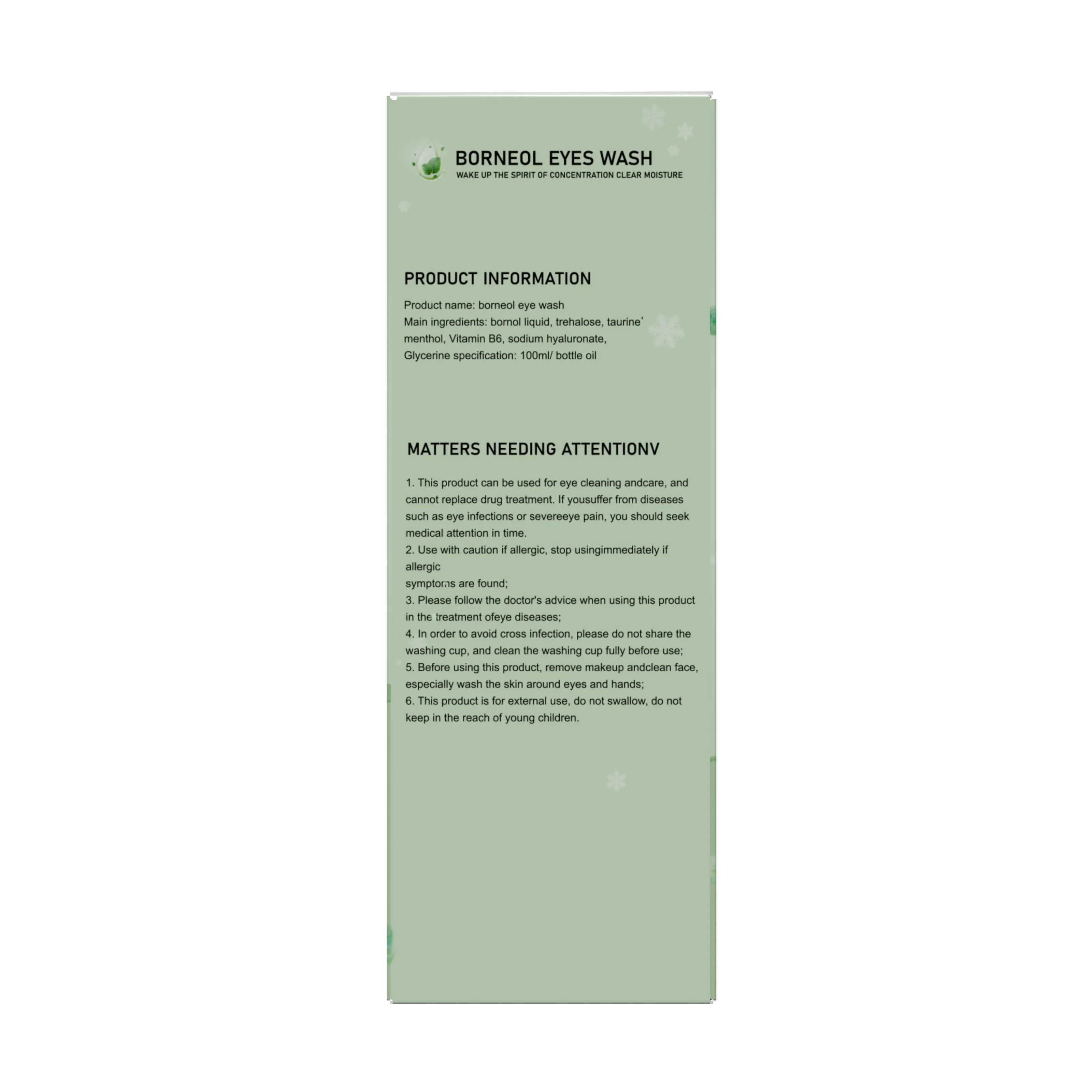 Beacolors Borneol Eye Washing Liquid 100ML Colored contact lenses -BEACOLORS