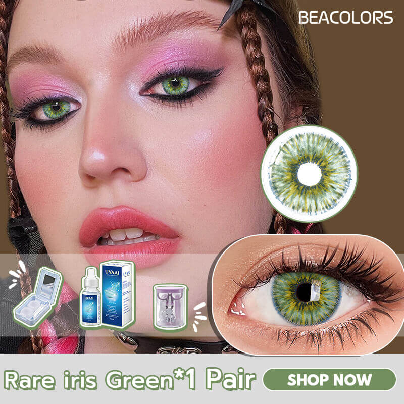 1 Pair Of Rare Iris Green Contacts Sets Colored contact lenses -Shop Now!