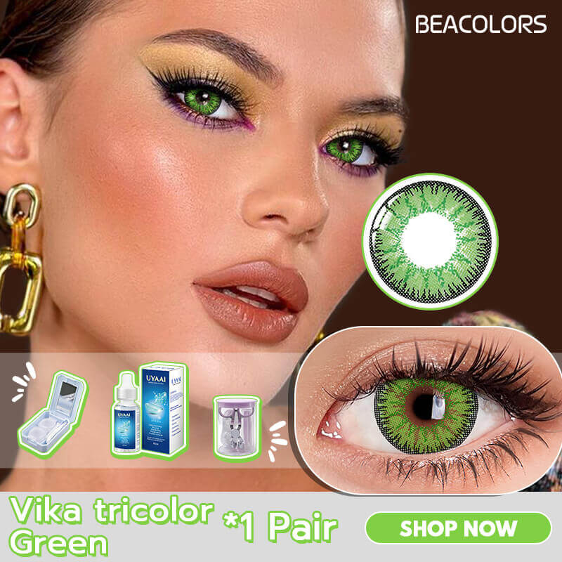 1 Pair Of Vika Green Contacts Sets Colored contact lenses -Shop Now!