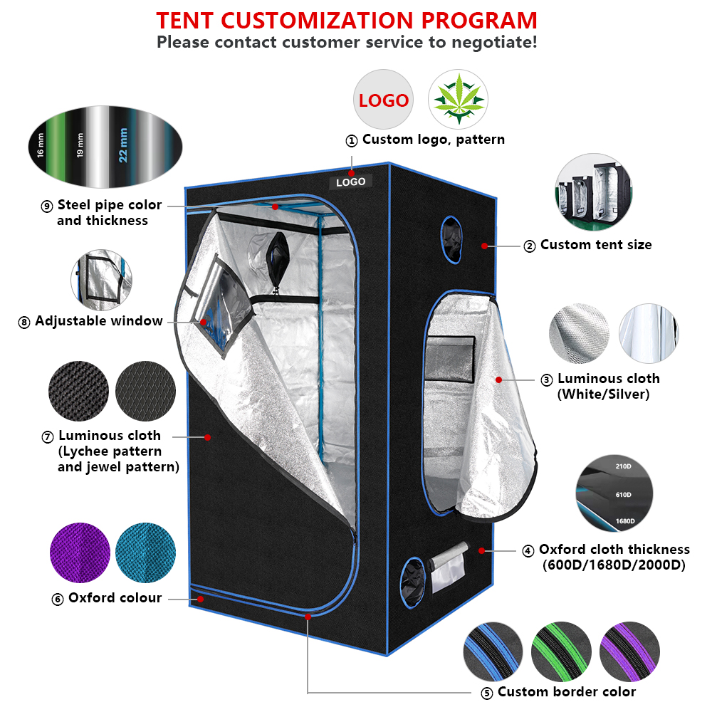 MEIJIU Hydroponics Indoor Grow 140x51X110CM 210D Grow Tent