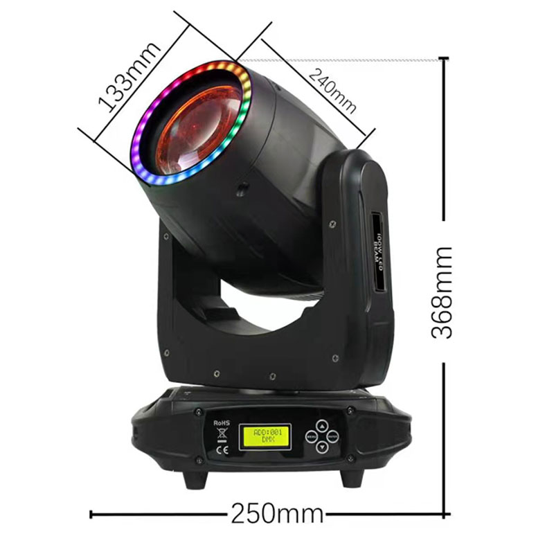 AOPU Factory Beam 150w 8 Prism 30PcsX0.2W RGB 3IN1 LED RING LED Moving Head Beam Lighting for Concert