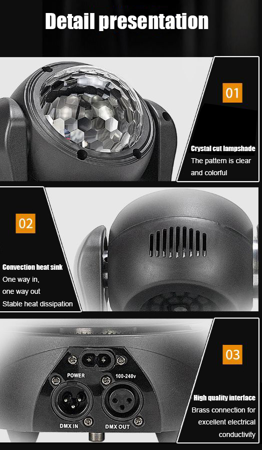 15W Pocket Moving LED RGBW Laser Kaleidoscope DMX512 Control Mode for Warm White and Green KTV Moving Head Lights