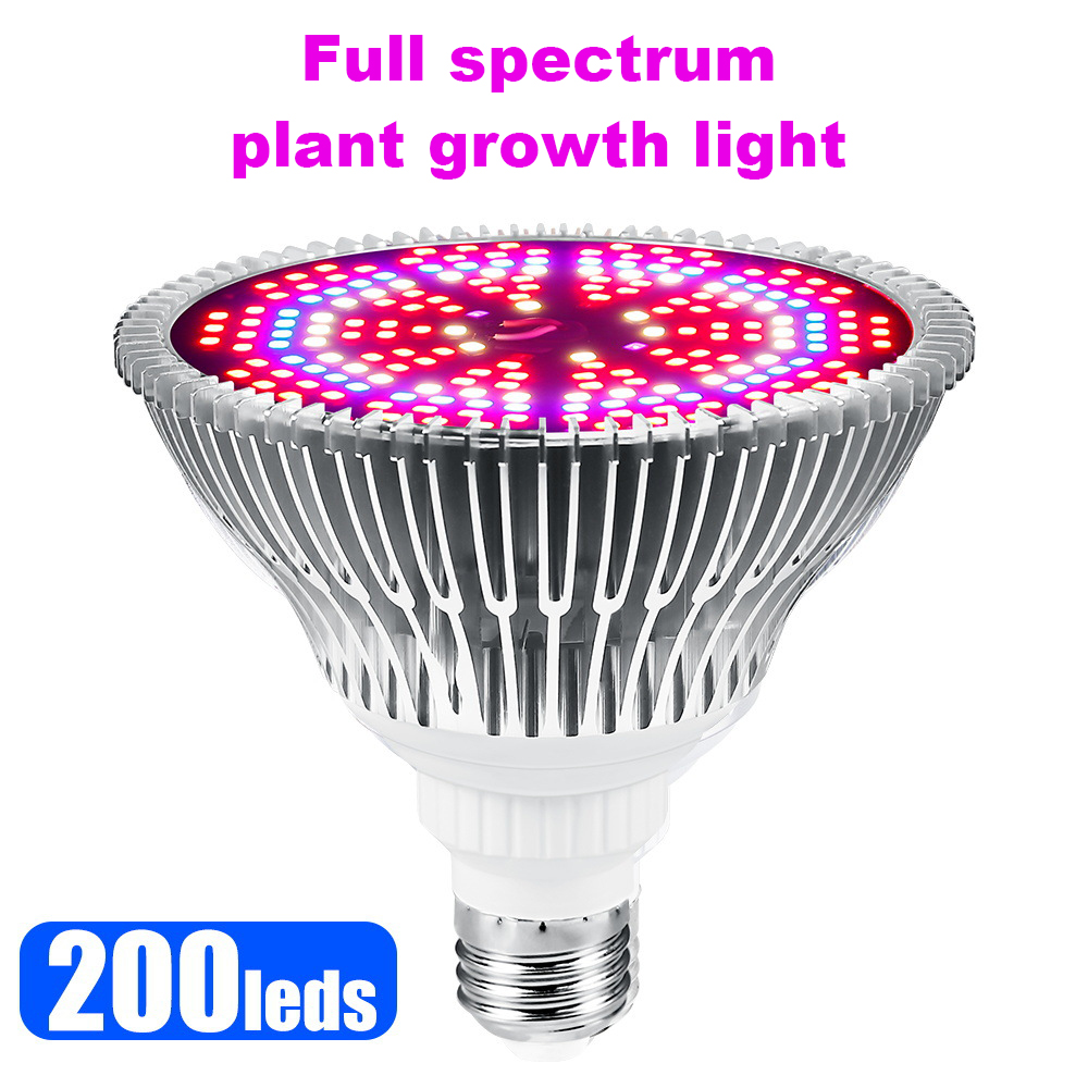 PAR38 26W LED Grow Light Bulb Full Spectrum Sunlight E27 Base All Waveband Plant Grow Light for Indoor Plants Full Spectrum Supplemental Lighting