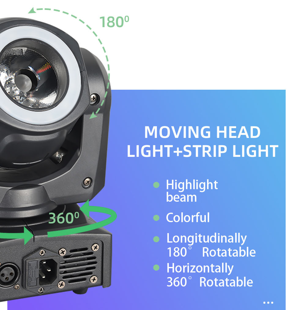 Hot Sale 60w RGBW 4in1 Mini Beam Light Stage Lights Dj 60W Mini Moving Head Beam With LED Ring