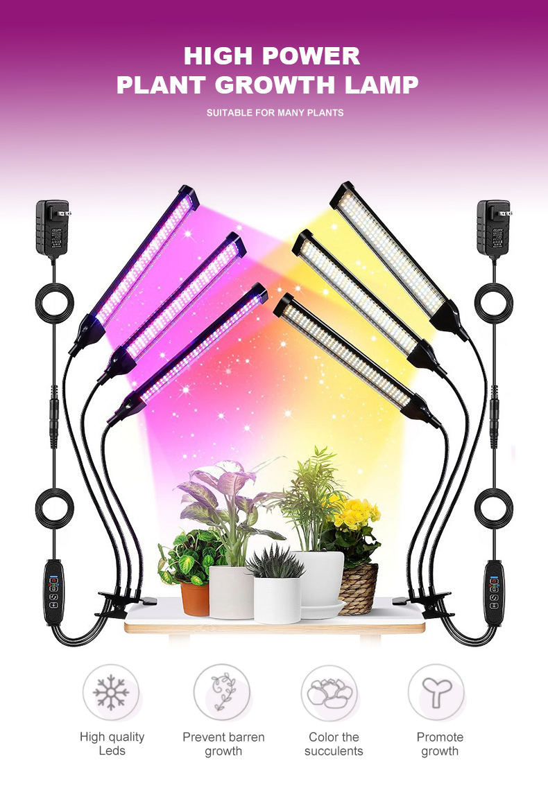 12v Wide Version 40w Folding Full Spectrum Flexible Clip Led Plant Grow Light