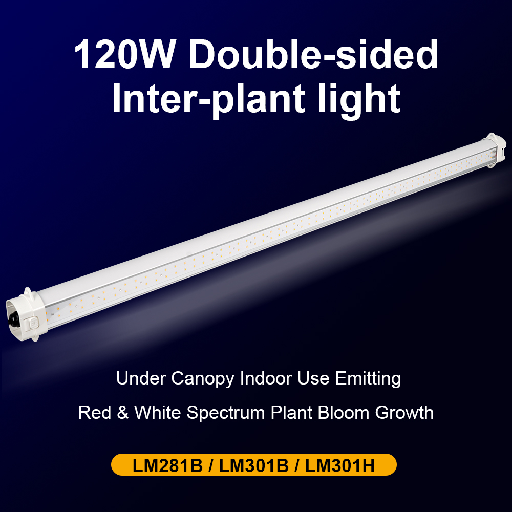 Energy Efficient 120W Double Sided Full Spectrum LED Grow Light Under Canopy Lighting Dimmable Plant Growth Light Strip